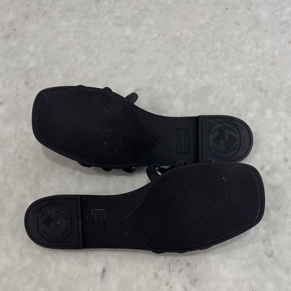 Gucci Black Interlocking G Slide Sandals - Picture 4 of 8